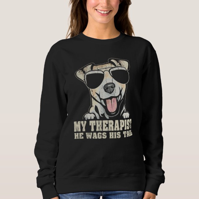 Sudadera My Therapist He Wags His Tail Jack Russell Terrier (Anverso)