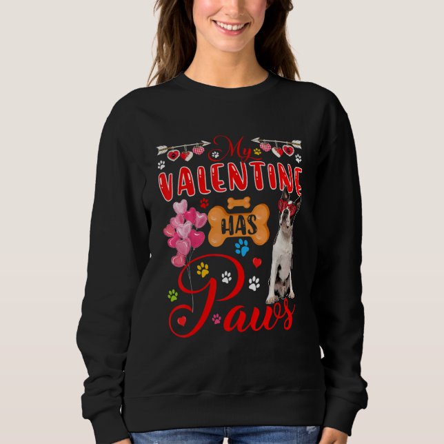 Sudadera My Valentine Has Paws Cute Boston Terrier Sunglass (Anverso)