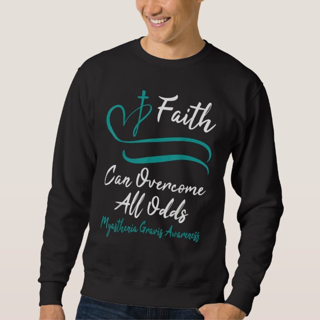 Sudadera Myasthenia Gravis Awareness Teal Ribbon Christian  (Anverso)
