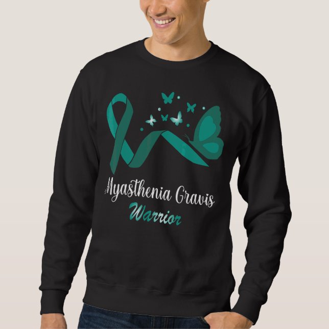 Sudadera Myasthenia Gravis Warrivis Mariposa Cinta Verde az (Anverso)