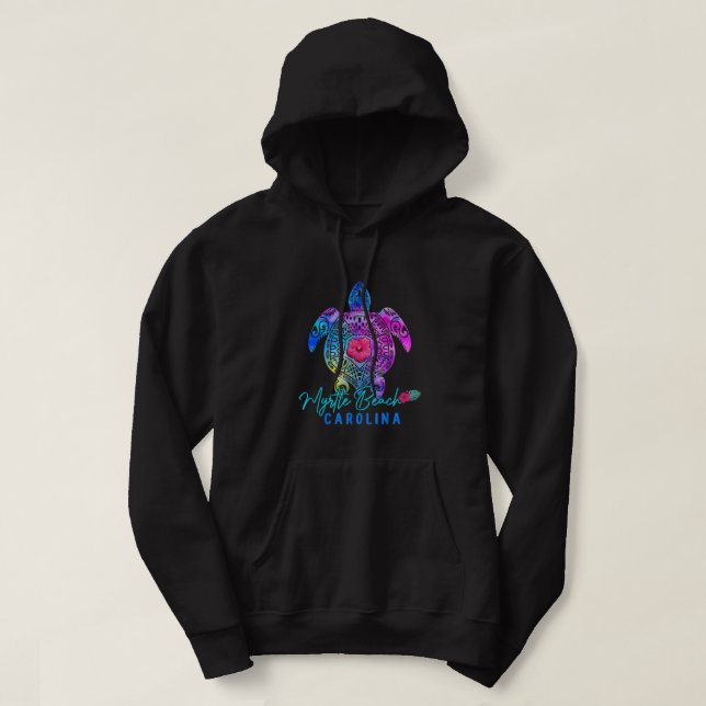 Sudadera Myrtle Beach Carolina Tie Dye Sea Turtle Vacation (Diseño del anverso)