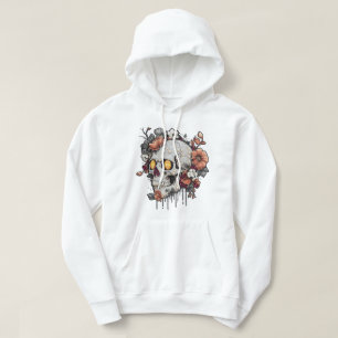 Sudadera Mystic Bloom: Calavera con joyas y cosecha floral