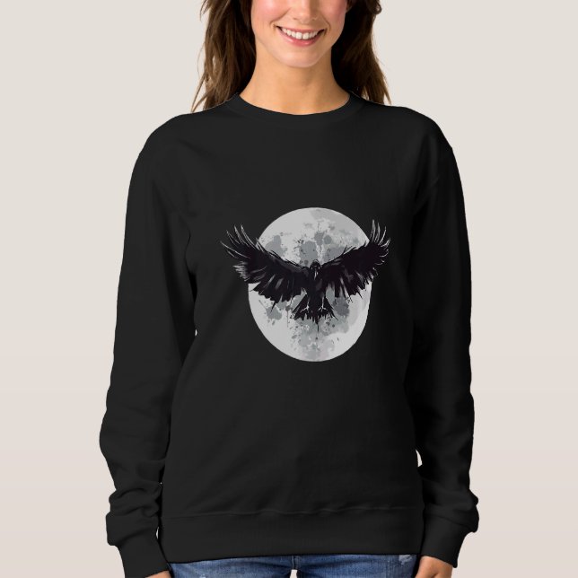 Sudadera Mystical Bird Mystical Full Moon Raven Crow Crows (Anverso)