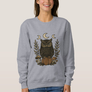 Sudadera Mystical Owl Moon Phases Shirt - Brujería gótica