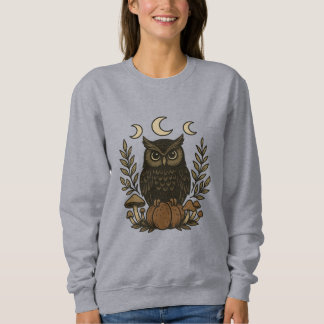 Sudadera Mystical Owl Moon Phases Shirt - Brujería gótica