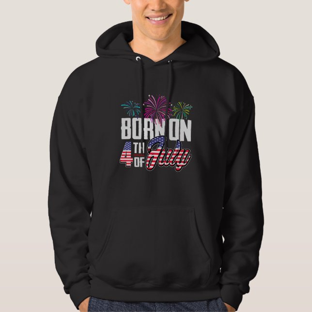 Sudadera Nacido El 4 De Julio De Cumpleaños De Pa (Anverso)