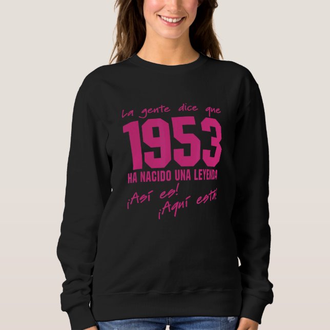 Sudadera Nacido en 1953 Nacimiento traje de cumpleaños Vint (Anverso)