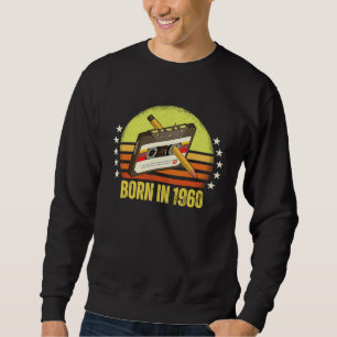 Sudadera Nacido en 1960 Retro de lápiz de cinta de cassette