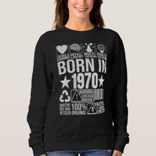 Sudadera Nacido En 1970 Etiqueta De Advertencia De Contenid