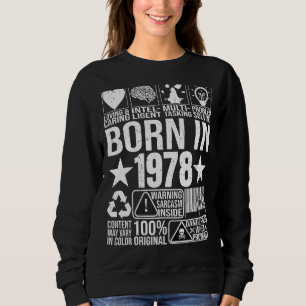 Sudadera Nacido En 1978 Etiqueta De Advertencia De Contenid