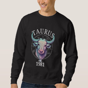 Sudadera Nacido en 1981 en el toro de zodiac taaurus