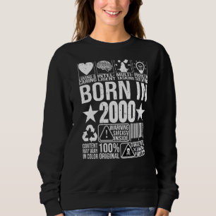 Sudadera Nacido En 2000 Etiqueta De Advertencia De Contenid