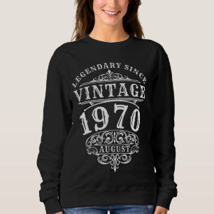 Sudadera Nacido en agosto de 1970 Leyenda de cumpleaños vin
