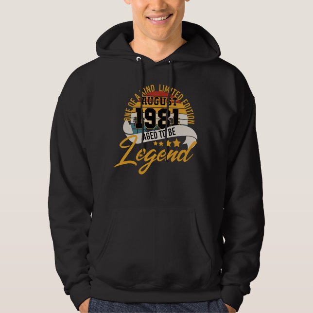 Sudadera Nacido En Agosto De 1981 Cumpleaños De 40 Años (Anverso)