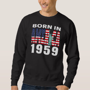 Sudadera Nacido En Estados Unidos En 1959 Orgullo Bandera E