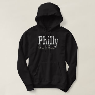 Sudadera Nacido en Filadelfia y criado con capucha negra.
