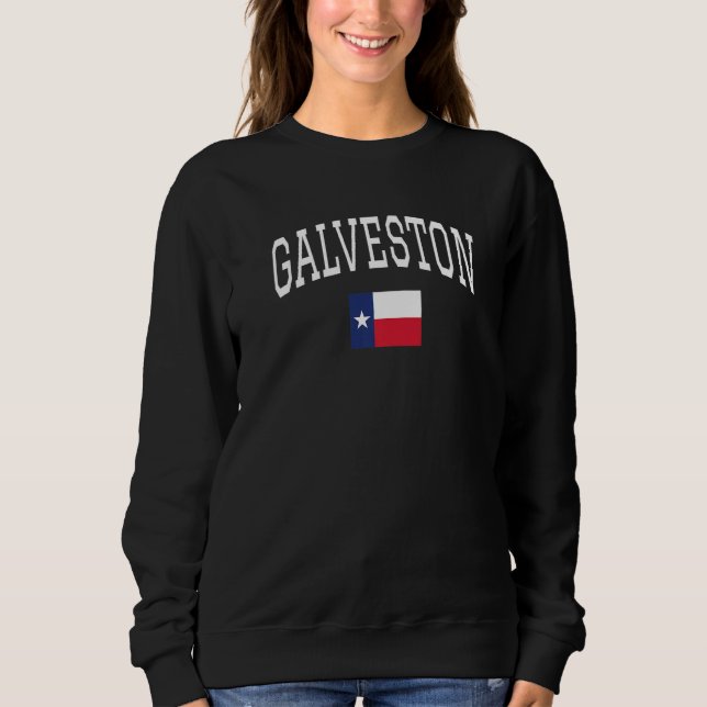 Sudadera Nacido En Galveston Texas Tx State Flag 1 (Anverso)