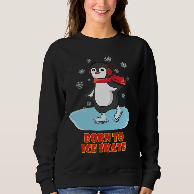 Sudadera Nacido En Hielo Skate Cute Penguin (Anverso)