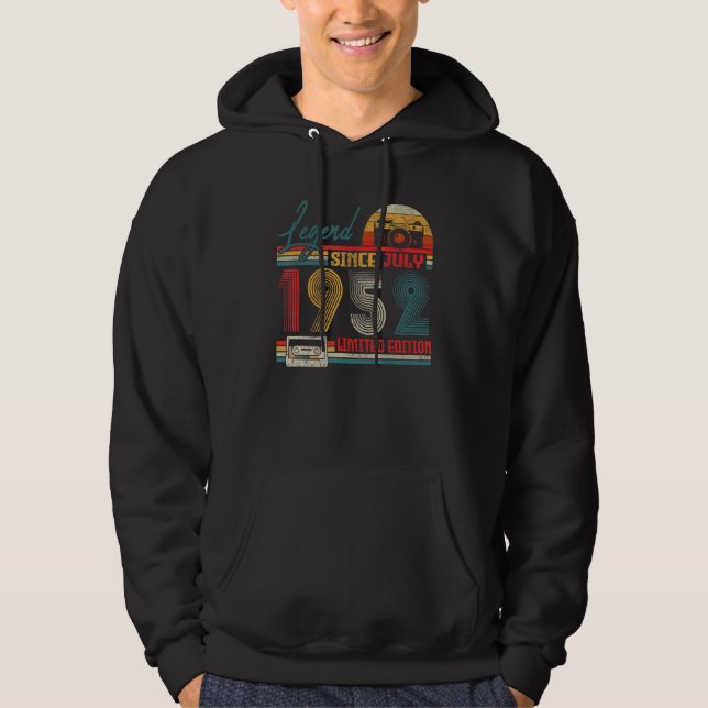 Sudadera Nacido en julio de 1952 Leyenda desde julio de 195 (Anverso)