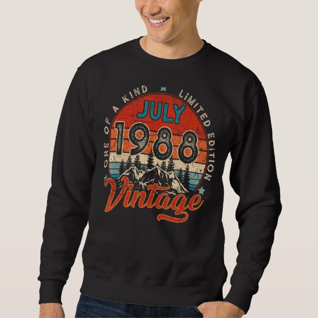 Sudadera Nacido En Julio De 1988 34º Cumpleaños (Anverso)