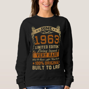 Sudadera Nacido En Junio De 1963 Fiesta De Cumpleaños Retro