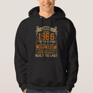 Sudadera Nacido En Junio De 1966 Fiesta De Cumpleaños Retro