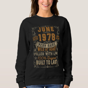 Sudadera Nacido En Junio De 1978 44º Cumpleaños Retro 44 Añ