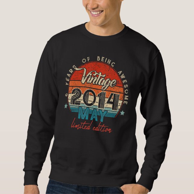 Sudadera Nacido En Mayo De 2014 8 Años (Anverso)