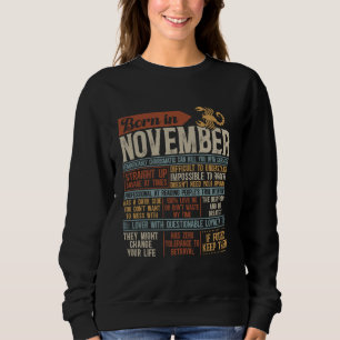 Sudadera Nacido en Noviembre Día del Horóscopo Escorpio
