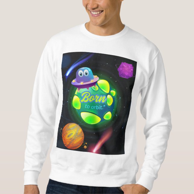Sudadera Nacido en órbita (Anverso)