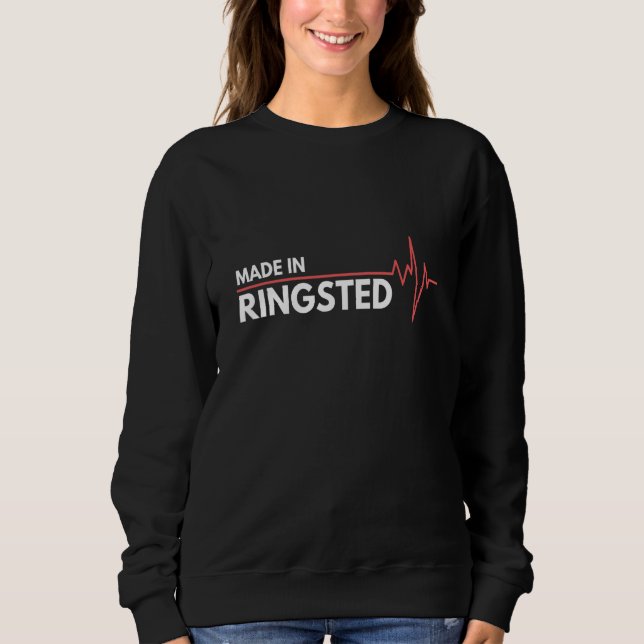 Sudadera Nacido En Ringsted Dinamarca Ciudad De Nacimiento (Anverso)