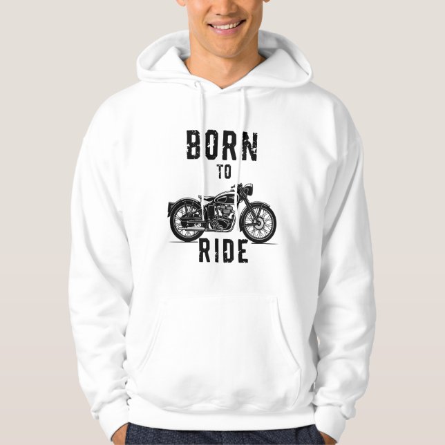 Sudadera Nacido en Viaje - Retro de motocicleta vintage (Anverso)