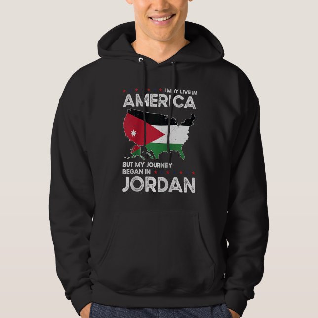 Sudadera Nacido Jordano Jordania Americano EEUU Nacido Rag  (Anverso)