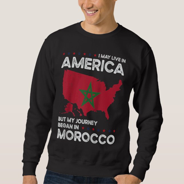 Sudadera Nacido marroquí Marruecos estadounidense ciudadaní (Anverso)