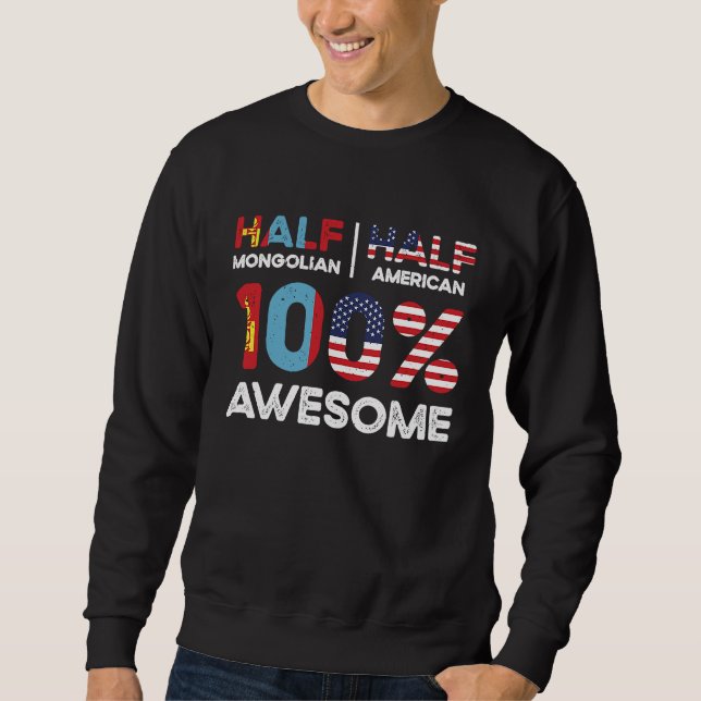 Sudadera Nacido mongol Mongolia americano EE. UU. Ciudadaní (Anverso)