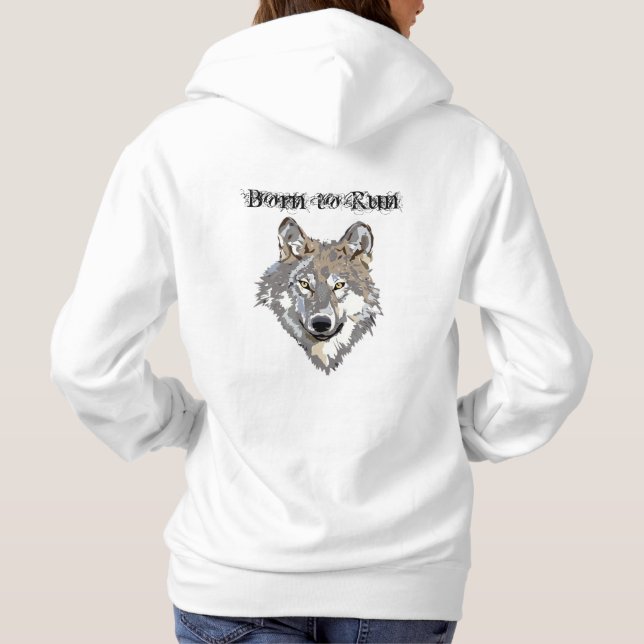 Sudadera Nacido para correr lobo (Reverso)