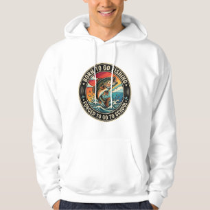Sudadera Nacido para ir de pesca, obligado a ir a la escuel