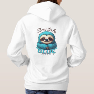 Sudadera Nacido para ser azul, lindo perezoso