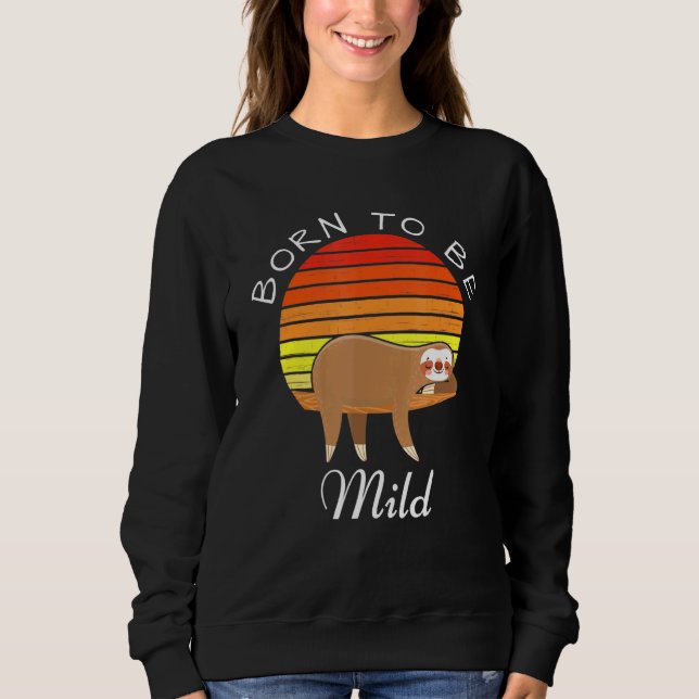 Sudadera Nacido Para Ser Leve Retro Sunset Sloth Pun (Anverso)