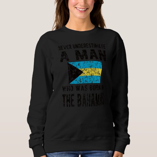 Sudadera Nacidos En Bahamas Raíces De Bandera Bahameña (Anverso)