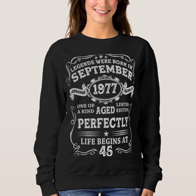 Sudadera Nacieron Leyendas En Agosto De 1977 45º Cumpleaños (Anverso)