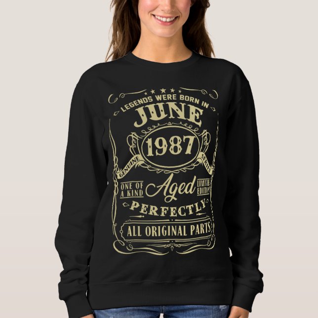 Sudadera Nacieron Leyendas En Junio De 1987 35º Cumpleaños (Anverso)