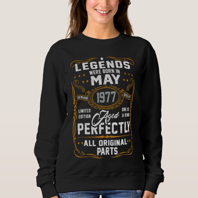 Sudadera Nacieron Leyendas En Mayo De 1977 45º Cumpleaños (Anverso)