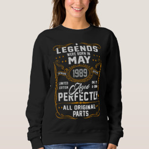 Sudadera Nacieron Leyendas En Mayo De 1989 33er Cumpleaños