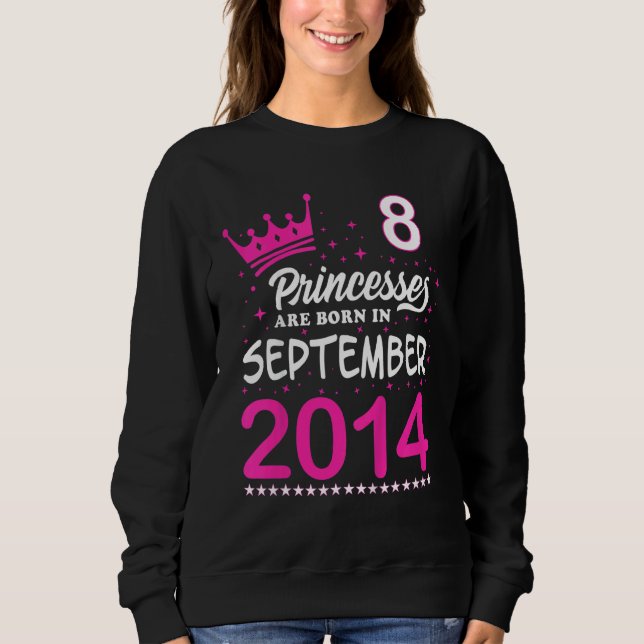 Sudadera Nacieron princesas rosadas de cumpleaños 8 niños e (Anverso)