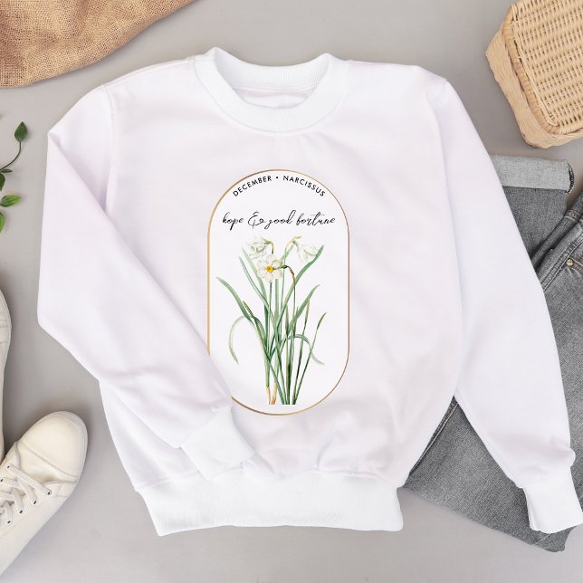 Sudadera Nacimiento Flor Mes Diciembre Cumpleaños Narcissus (Birth Flower Month December Birthday Narcissus Sweatshirt)