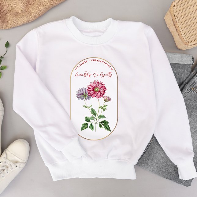 Sudadera Nacimiento Flor Noviembre Cumpleaños Chrysanthemum (Birth Flower November Birthday Chrysanthemum Sweatshirt)
