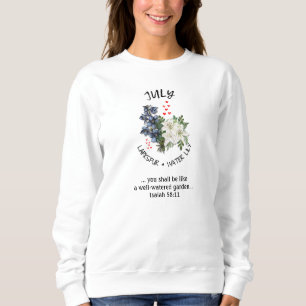 Sudadera Nacimiento Mes Flor JULY Christian