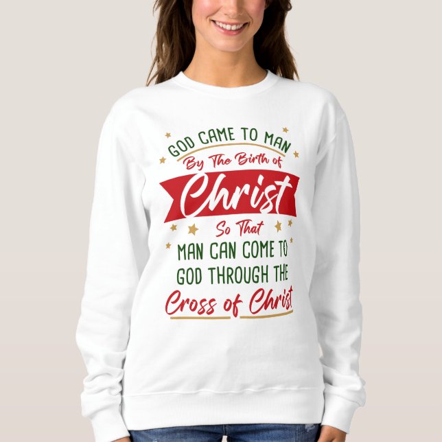 Sudadera Nacimiento y cruz de Jesucristo Navidades Fe   (Anverso)