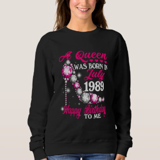 Sudadera Nació Una Reina En Julio De 1989, Tono De Alto Niv